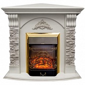 Каминокомплект Real Flame Athena Corner GR (белый дуб)+Majestic Lux BR S